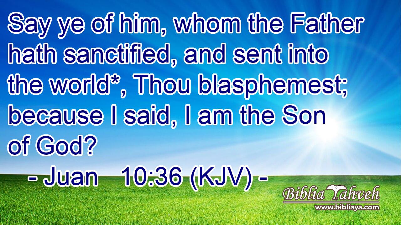 Say ye of him, whom the Father hath sanctified, and sent into the world*, Thou blasphemest; because I said, I am the Son of God?