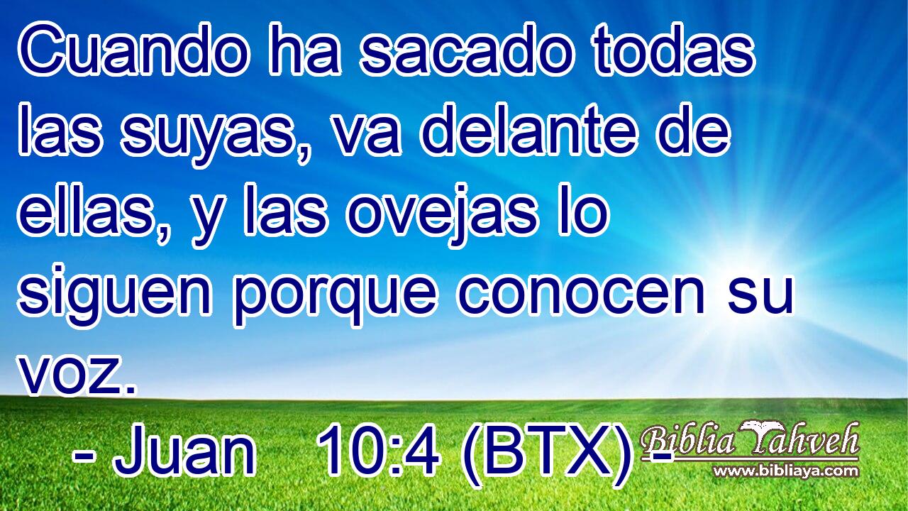 Cuando ha sacado todas las suyas, va delante de ellas, y las ovejas lo siguen porque conocen su voz.