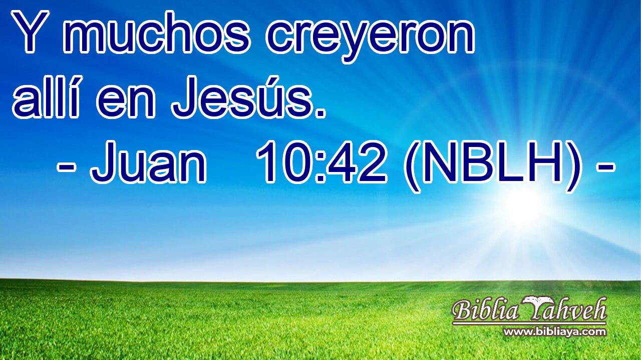  Y muchos creyeron allí en Jesús. 