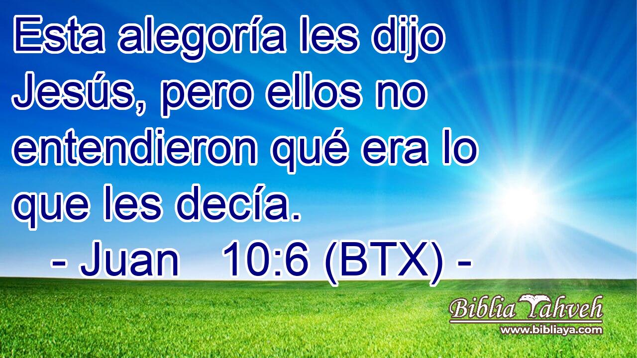 Esta alegoría les dijo Jesús, pero ellos no entendieron qué era lo que les decía.