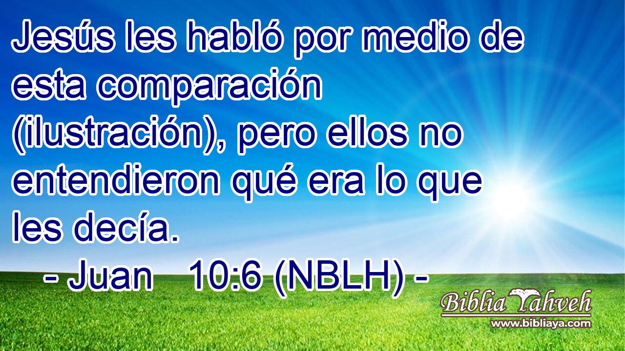  Jesús les habló por medio de esta comparación (ilustración), pero ellos no entendieron qué era lo que les decía. 