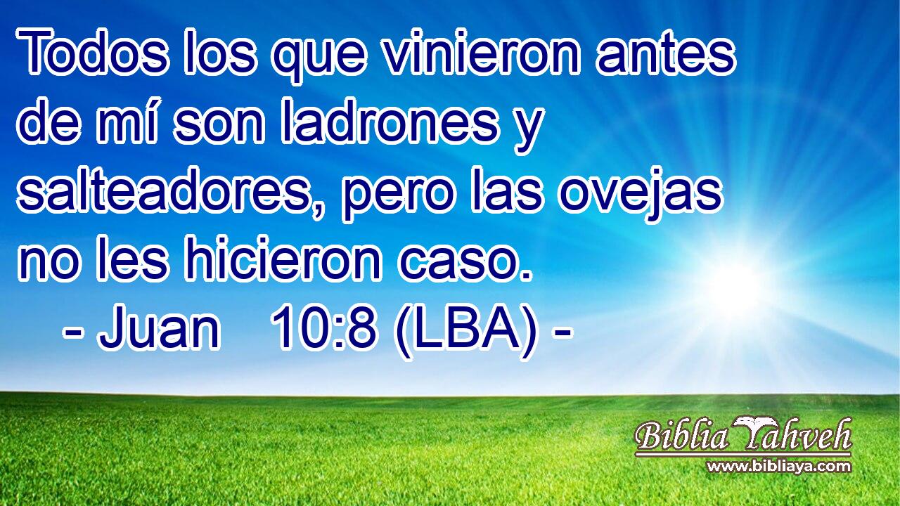 Todos los que vinieron antes de mí son ladrones y salteadores, pero las ovejas no les hicieron caso.