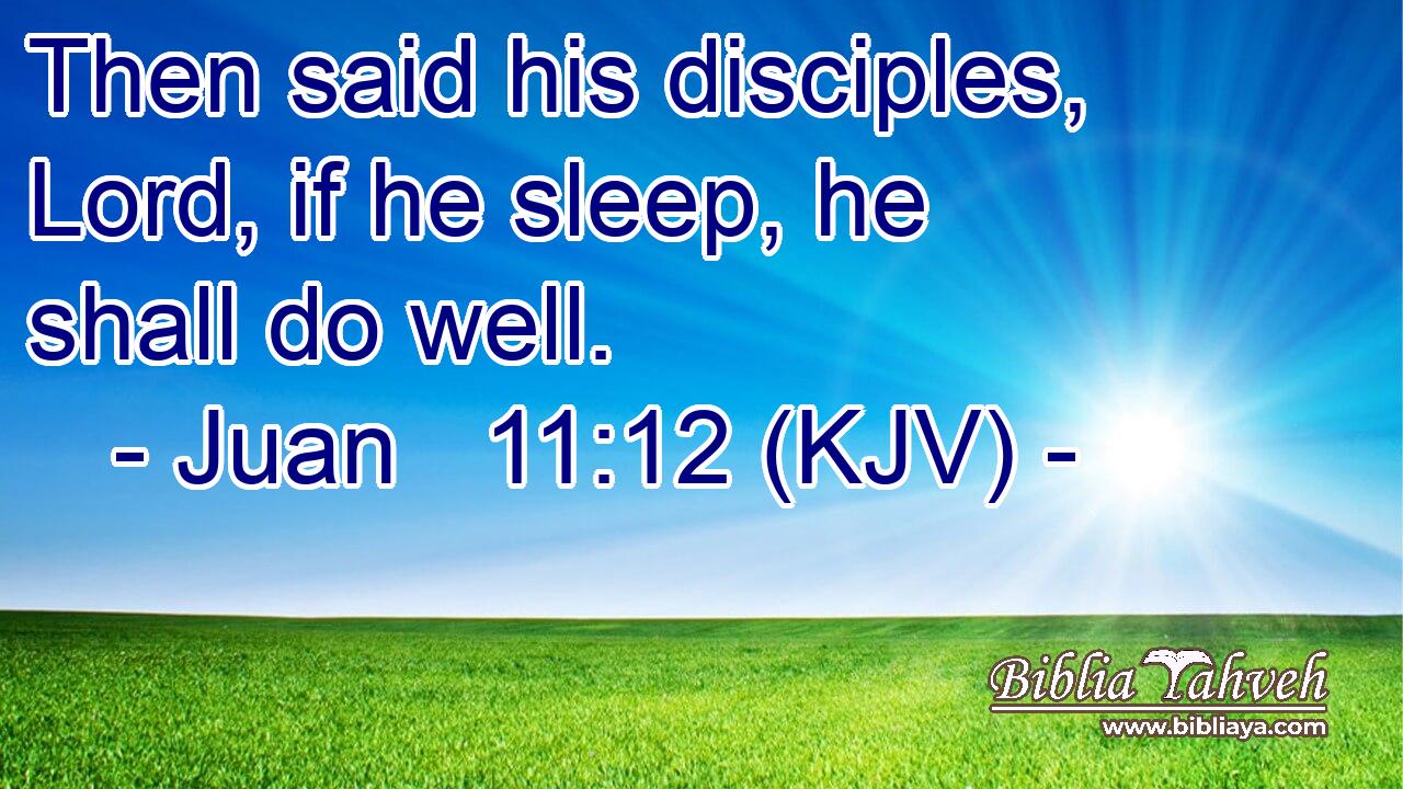 Then said his disciples, Lord, if he sleep, he shall do well.