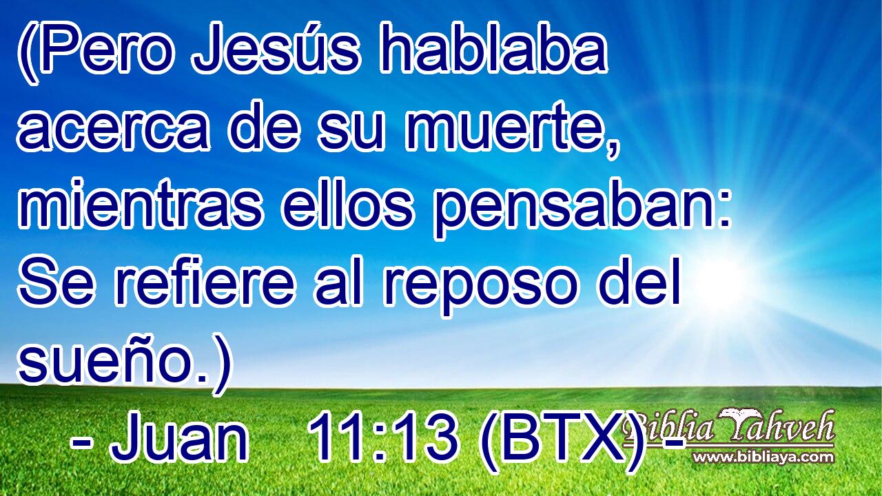 (Pero Jesús hablaba acerca de su muerte, mientras ellos pensaban: Se refiere al reposo del sueño.)