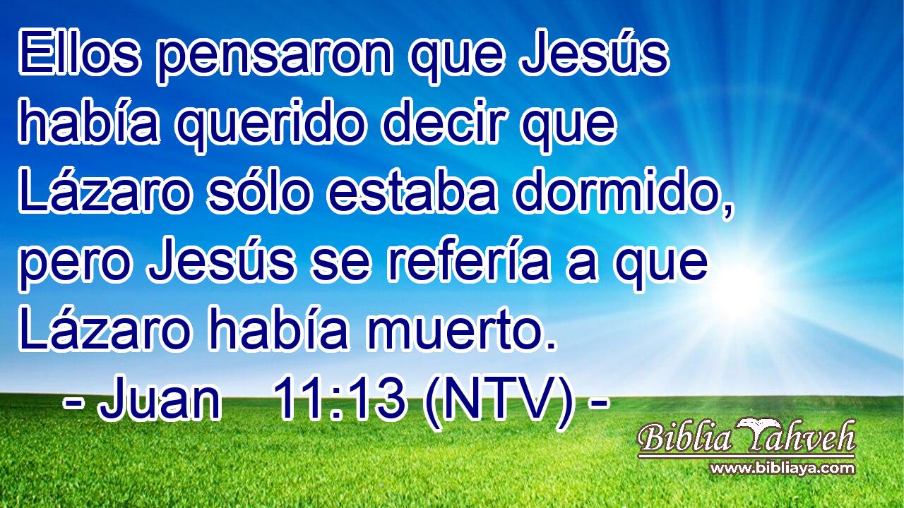 Ellos pensaron que Jesús había querido decir que Lázaro sólo estaba dormido, pero Jesús se refería a que Lázaro había muerto.