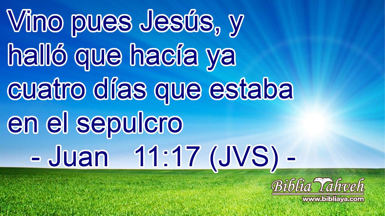 Vino pues Jesús, y halló que hacía ya cuatro días que estaba en el sepulcro