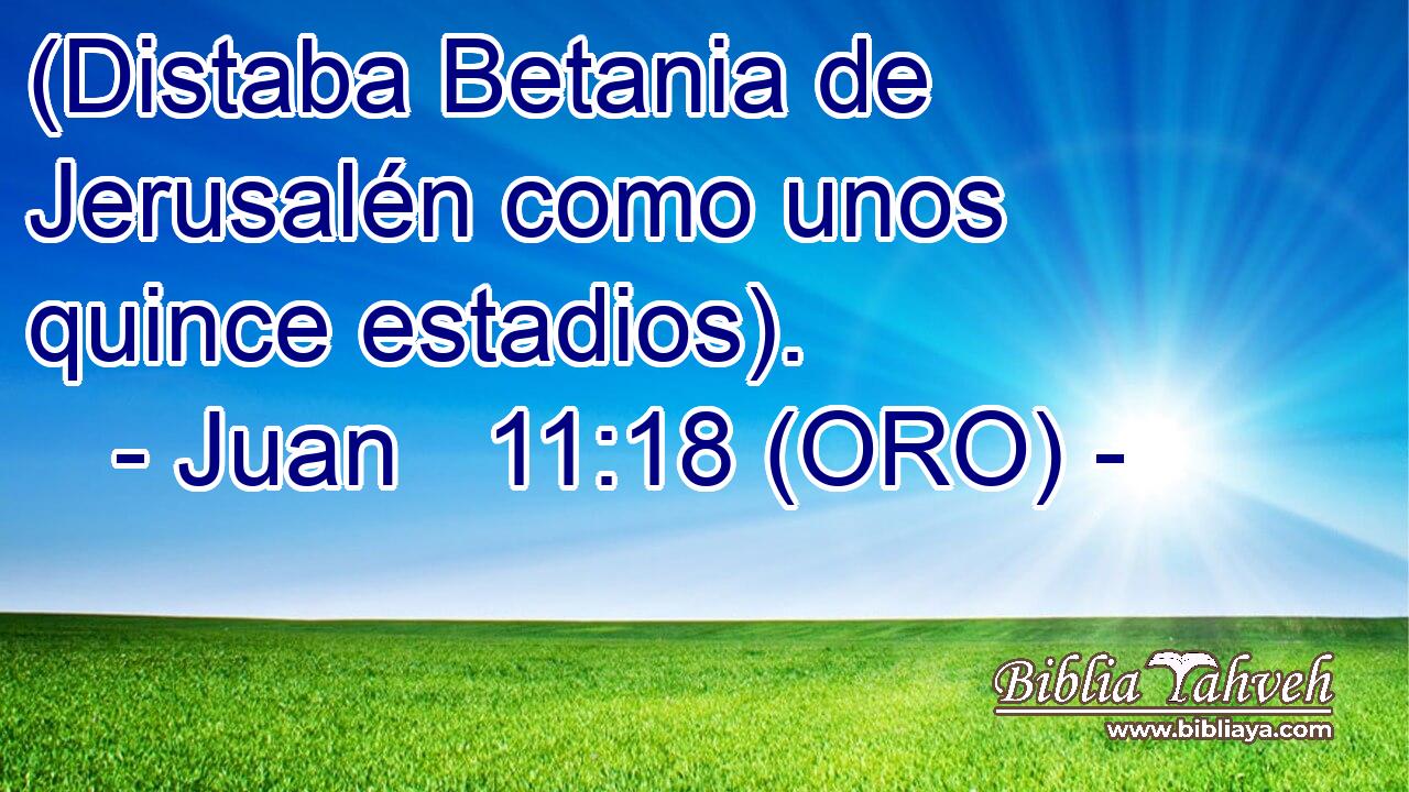  (Distaba Betania de Jerusalén como unos quince estadios). 