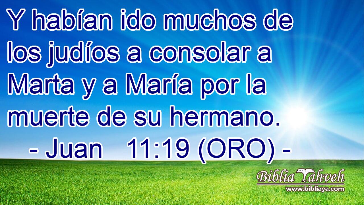  Y habían ido muchos de los judíos a consolar a Marta y a María por la muerte de su hermano. 