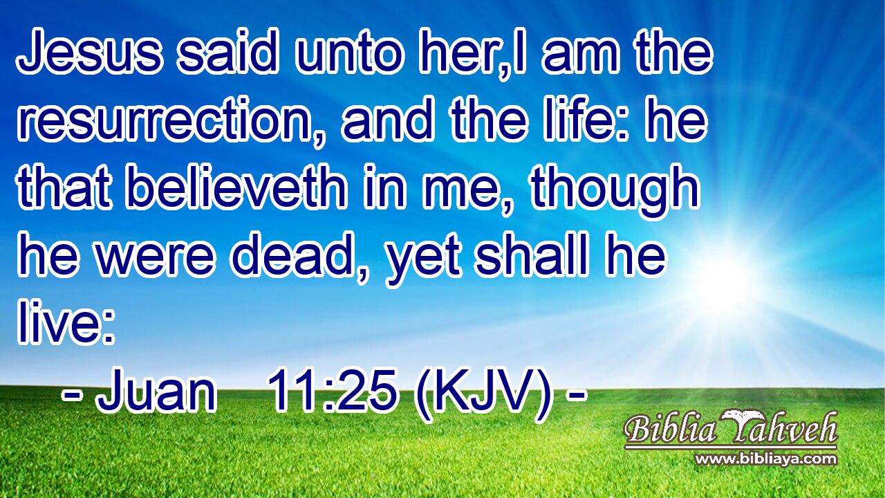 Jesus said unto her,I am the resurrection, and the life: he that believeth in me, though he were dead, yet shall he live: