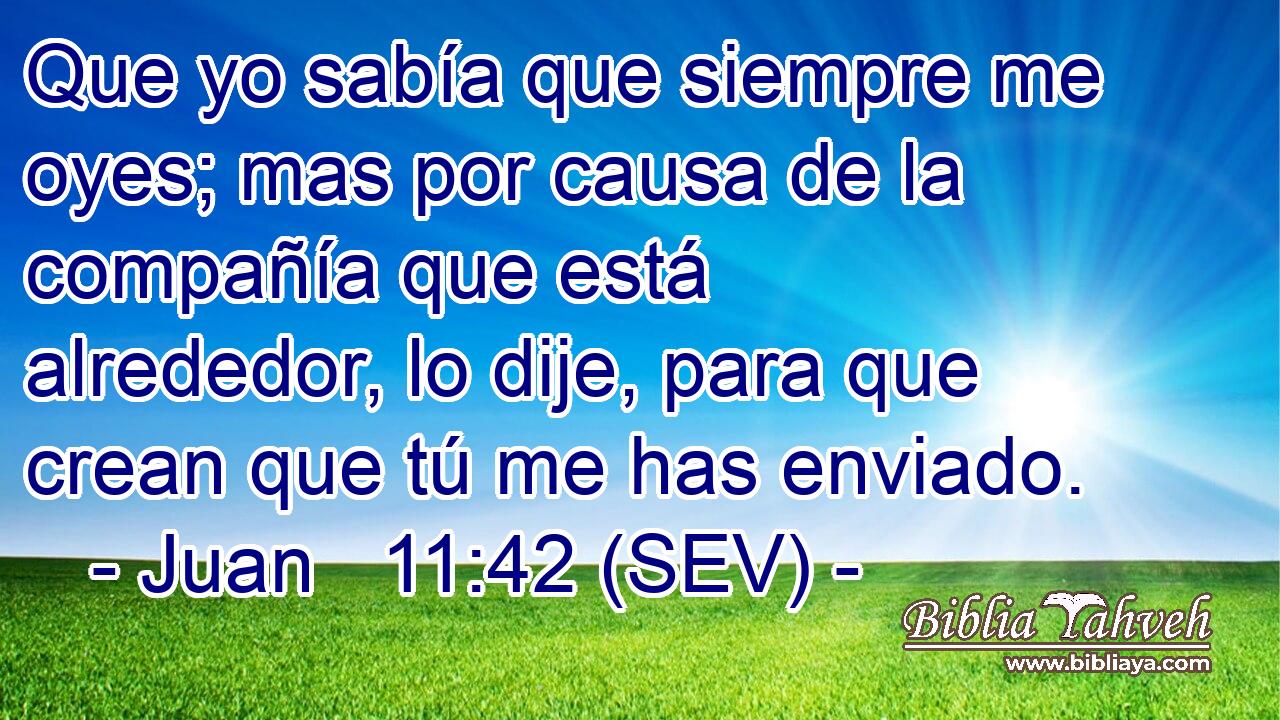 Que yo sabía que siempre me oyes; mas por causa de la compañía que está alrededor, lo dije, para que crean que tú me has enviado.