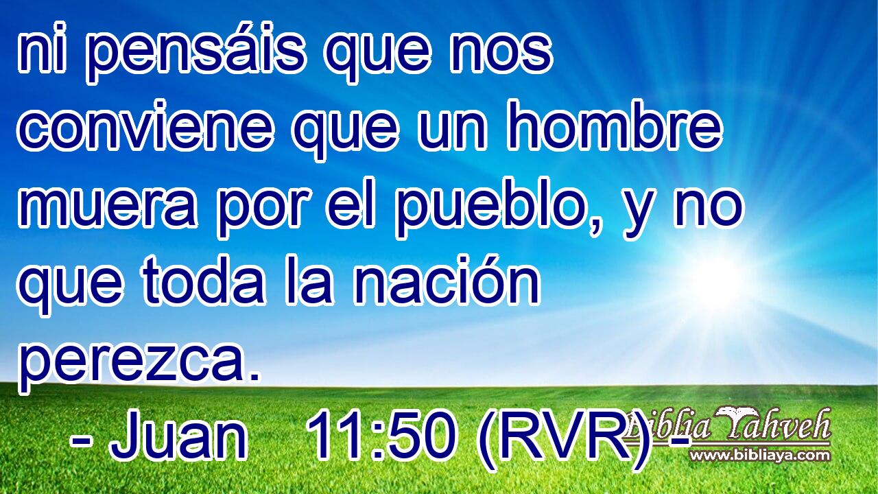 ni pensáis que nos conviene que un hombre muera por el pueblo, y no que toda la nación perezca.