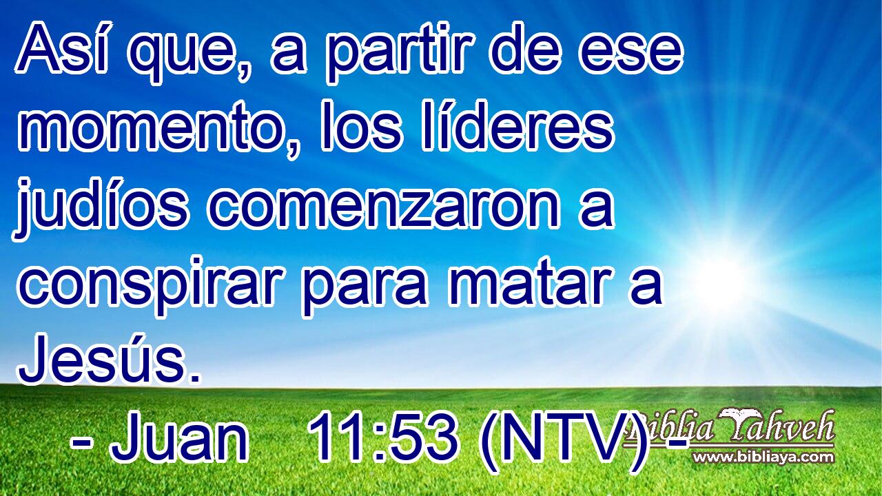 Así que, a partir de ese momento, los líderes judíos comenzaron a conspirar para matar a Jesús.