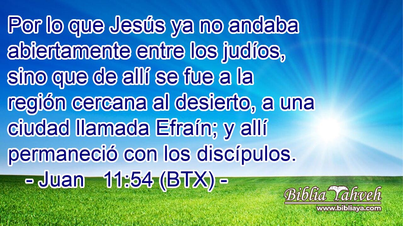 Por lo que Jesús ya no andaba abiertamente entre los judíos, sino que de allí se fue a la región cercana al desierto, a una ciudad llamada Efraín; y allí permaneció con los discípulos.
