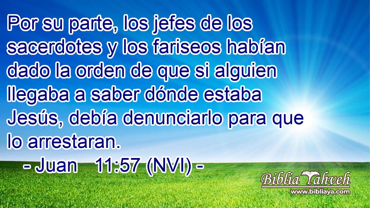  Por su parte, los jefes de los sacerdotes y los fariseos habían dado la orden de que si alguien llegaba a saber dónde estaba Jesús, debía denunciarlo para que lo arrestaran. 
