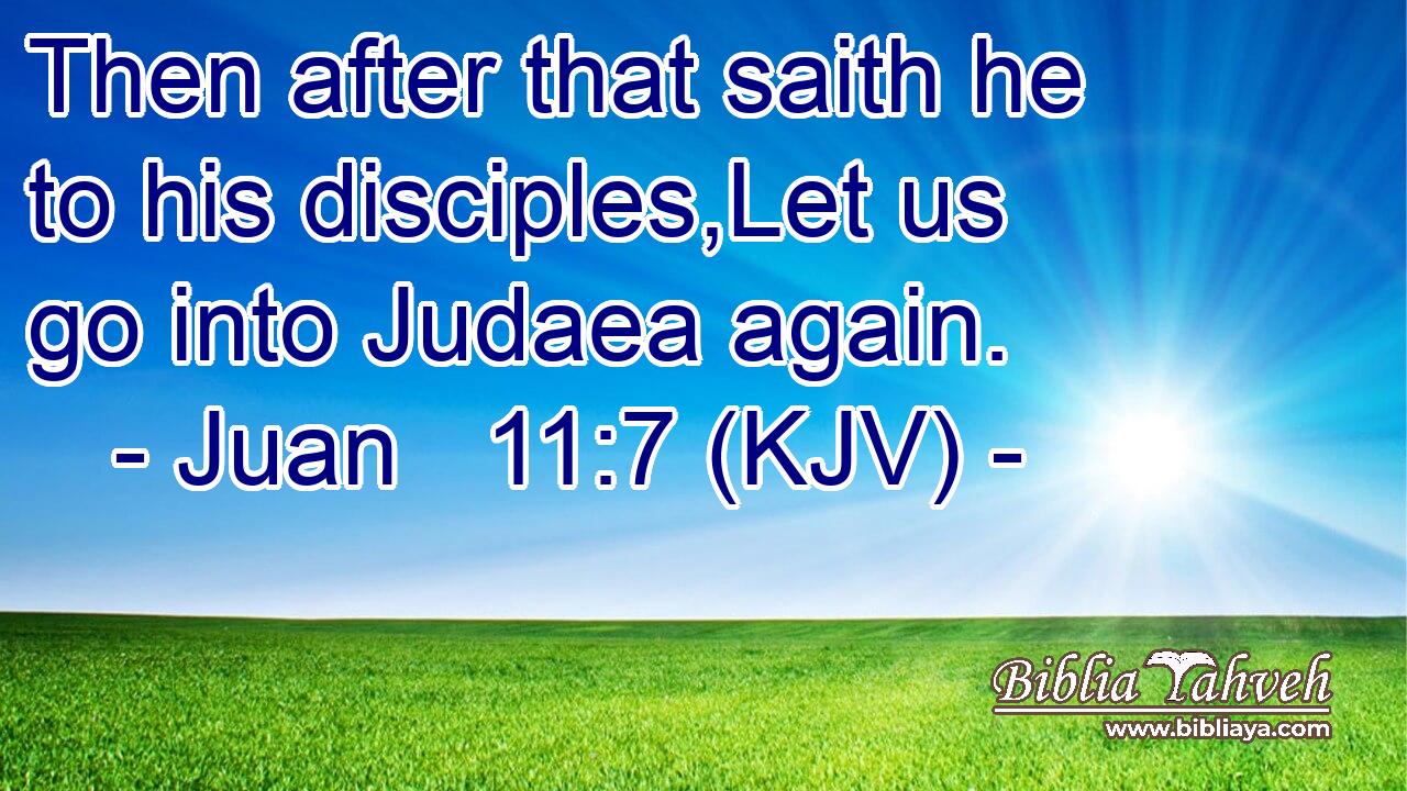 Then after that saith he to his disciples,Let us go into Judaea again.