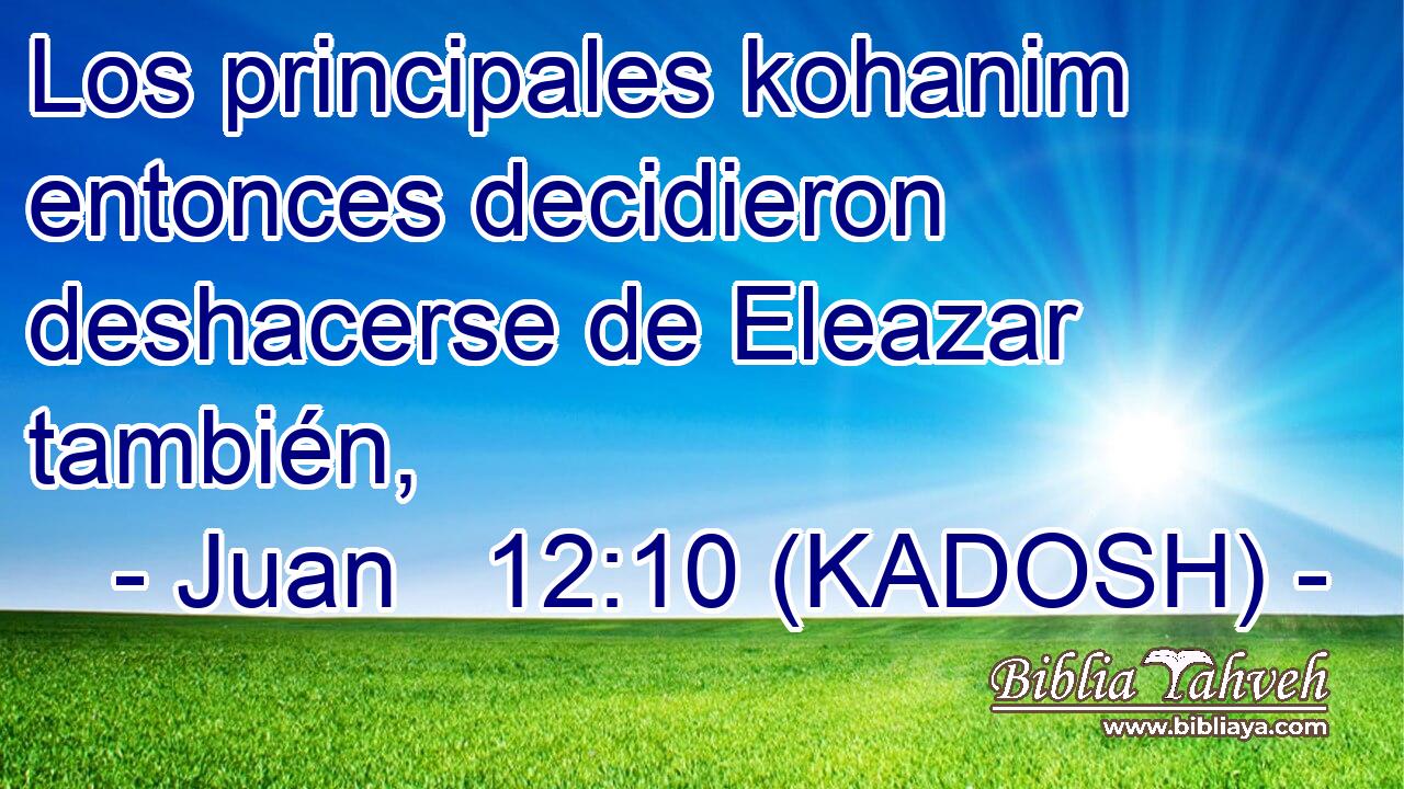  Los principales kohanim entonces decidieron deshacerse de Eleazar también, 