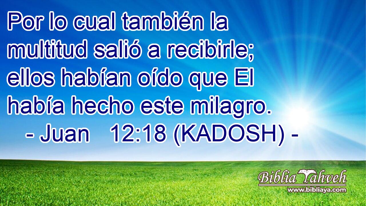  Por lo cual también la multitud salió a recibirle; ellos habían oído que El había hecho este milagro. 