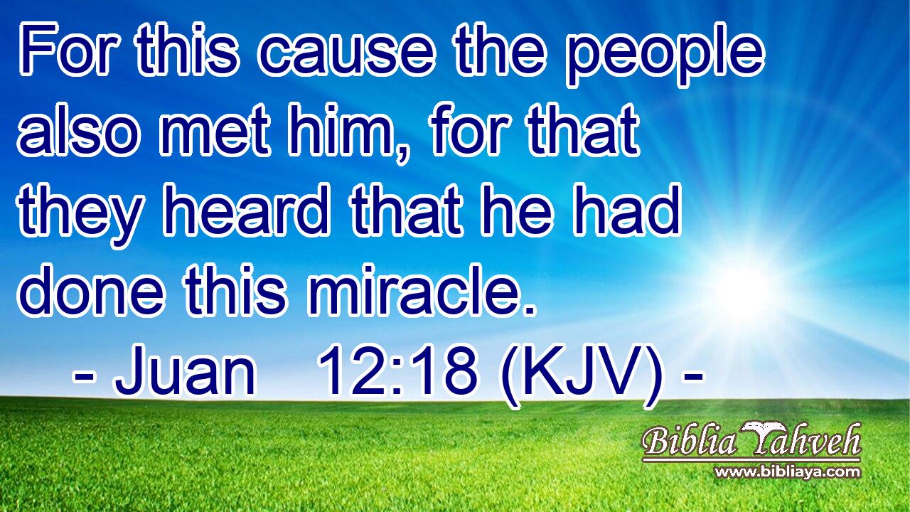 For this cause the people also met him, for that they heard that he had done this miracle.