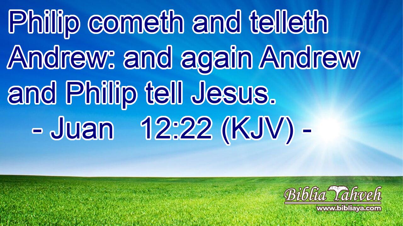 Philip cometh and telleth Andrew: and again Andrew and Philip tell Jesus.