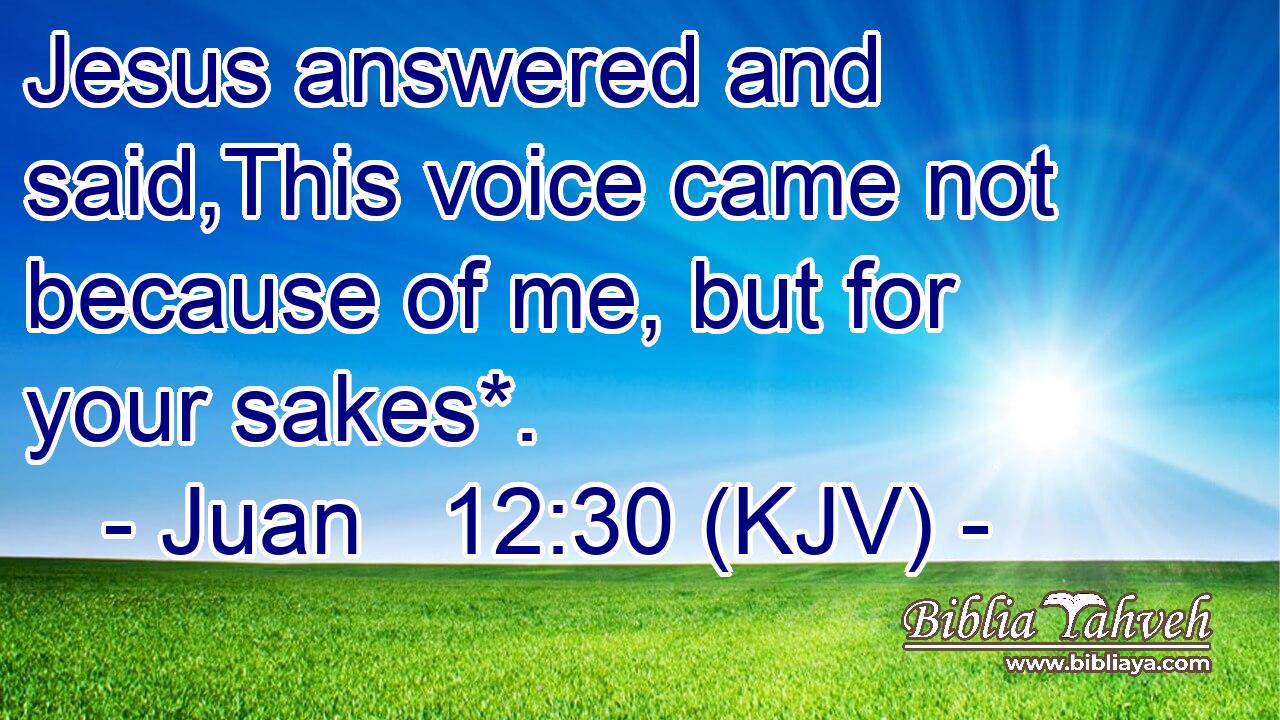 Jesus answered and said,This voice came not because of me, but for your sakes*.
