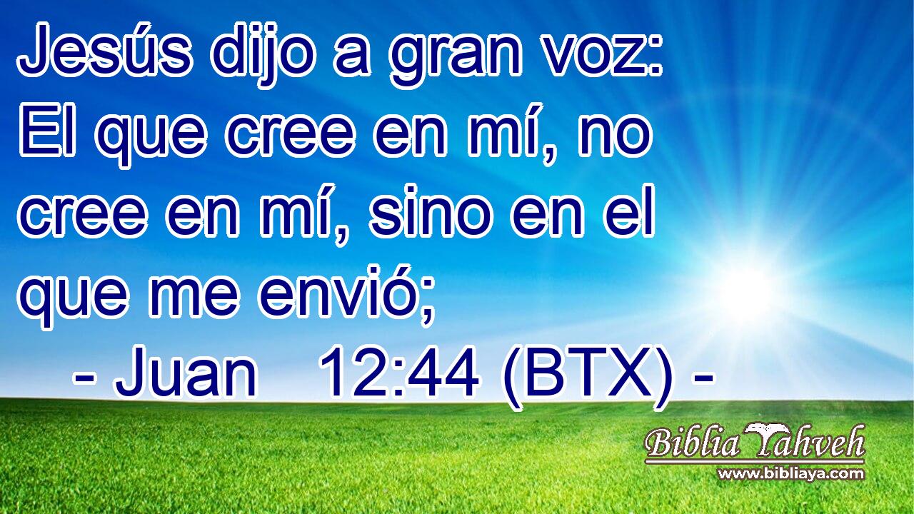 Jesús dijo a gran voz: El que cree en mí, no cree en mí, sino en el que me envió;