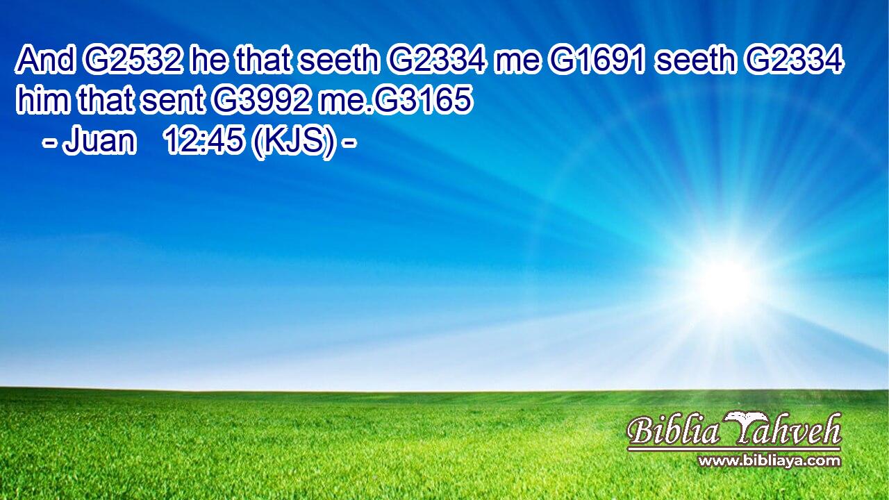 And G2532 he that seeth G2334 me G1691 seeth G2334 him that sent G3992 me.G3165