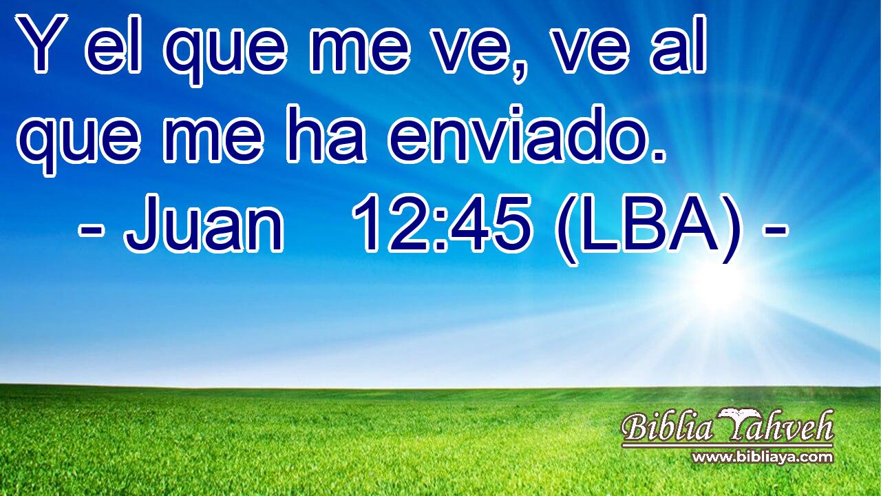 Y el que me ve, ve al que me ha enviado.