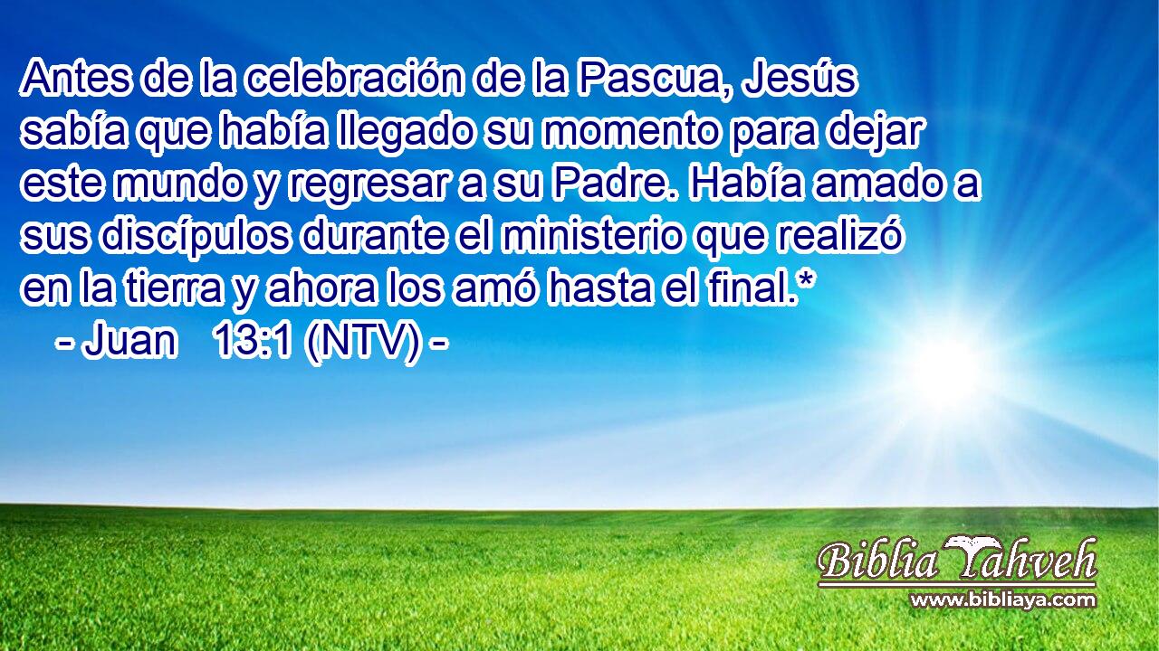 Antes de la celebración de la Pascua, Jesús sabía que había llegado su momento para dejar este mundo y regresar a su Padre. Había amado a sus discípulos durante el ministerio que realizó en la tierra y ahora los amó hasta el final.*