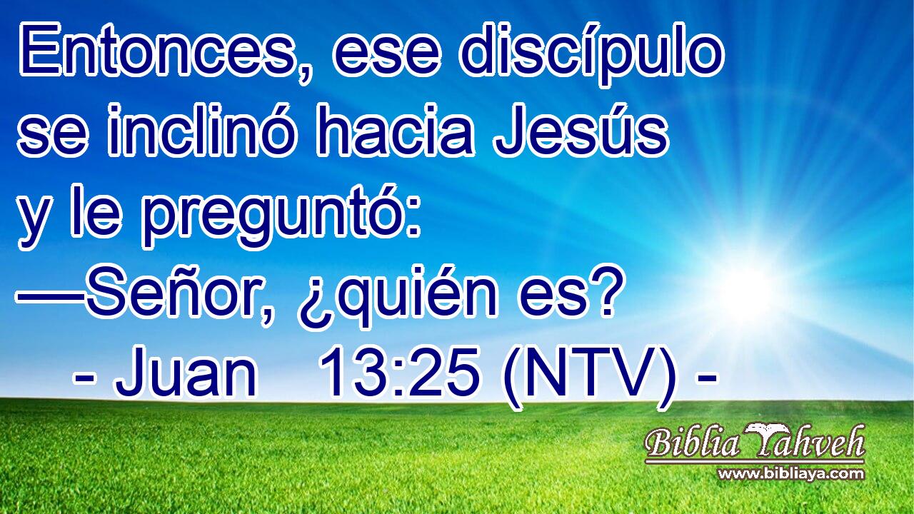 Entonces, ese discípulo se inclinó hacia Jesús y le preguntó: —Señor, ¿quién es?