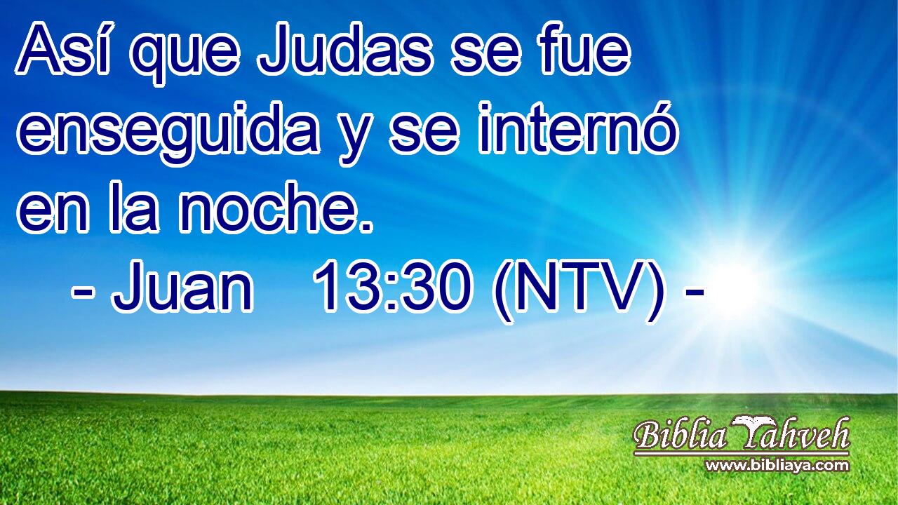 Así que Judas se fue enseguida y se internó en la noche.