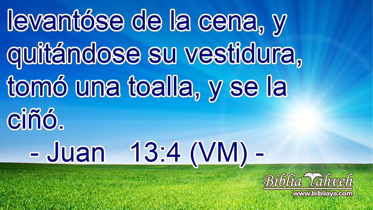  levantóse de la cena, y quitándose su vestidura, tomó una toalla, y se la ciñó. 