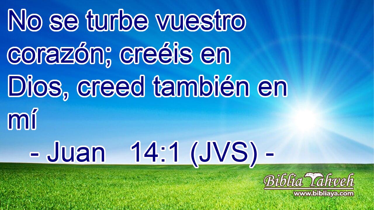 No se turbe vuestro corazón; creéis en Dios, creed también en mí