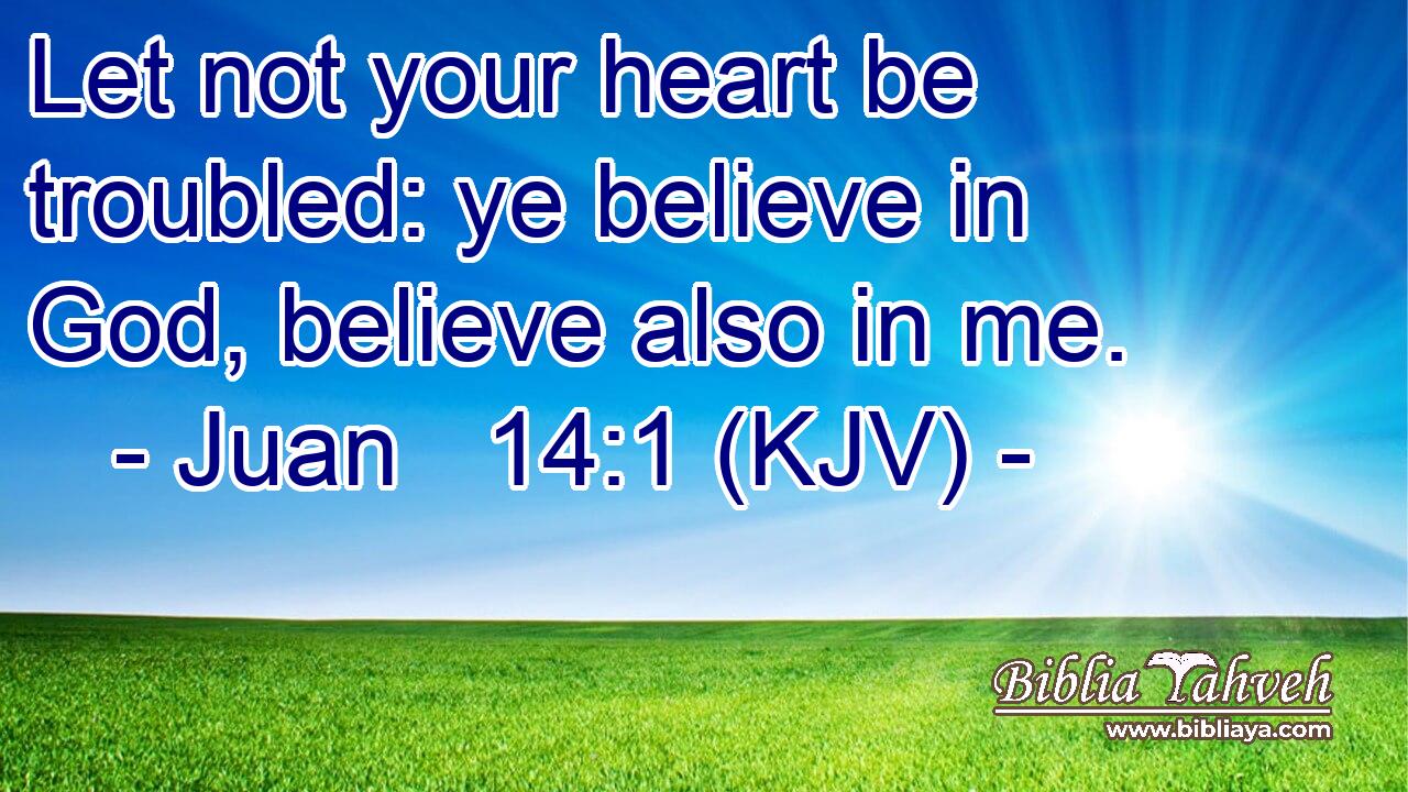 Let not your heart be troubled: ye believe in God, believe also in me.