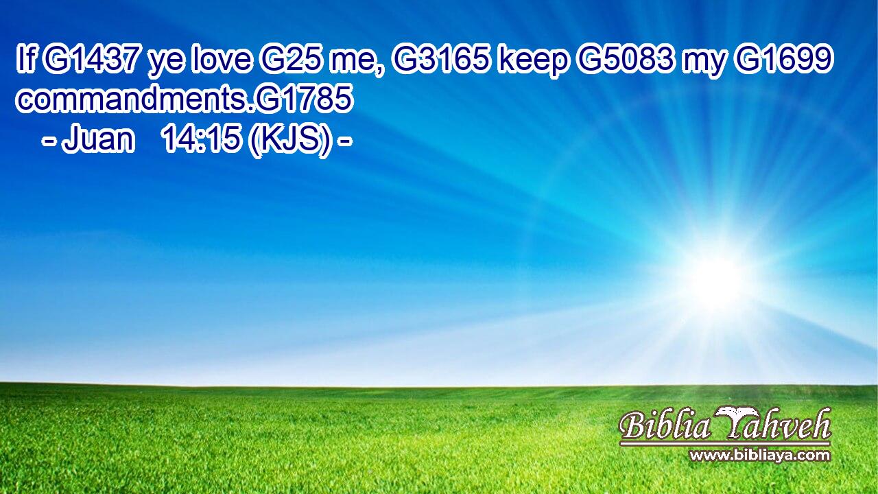 If G1437 ye love G25 me, G3165 keep G5083 my G1699 commandments.G1785