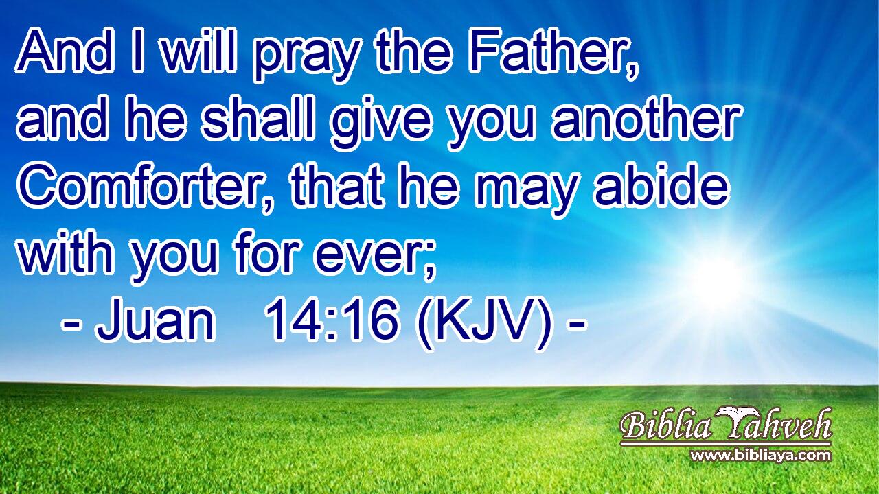 And I will pray the Father, and he shall give you another Comforter, that he may abide with you for ever;