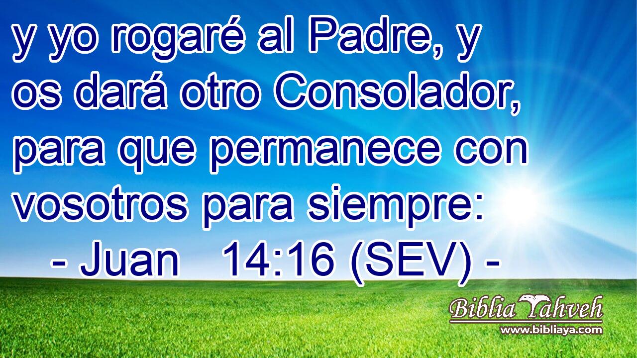 y yo rogaré al Padre, y os dará otro Consolador, para que permanece con vosotros para siempre:
