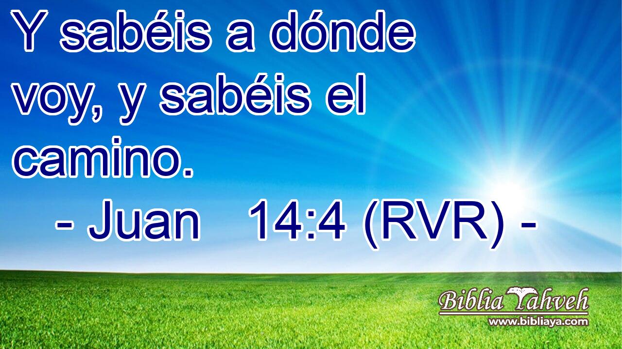 Y sabéis a dónde voy, y sabéis el camino.