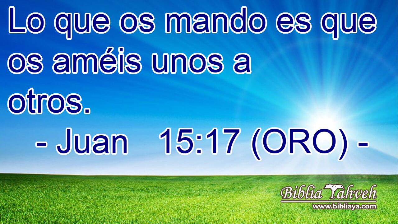  Lo que os mando es que os améis unos a otros. 