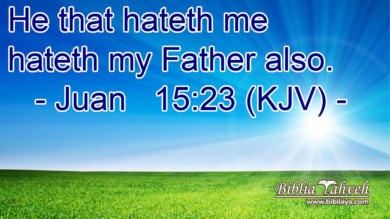 He that hateth me hateth my Father also.