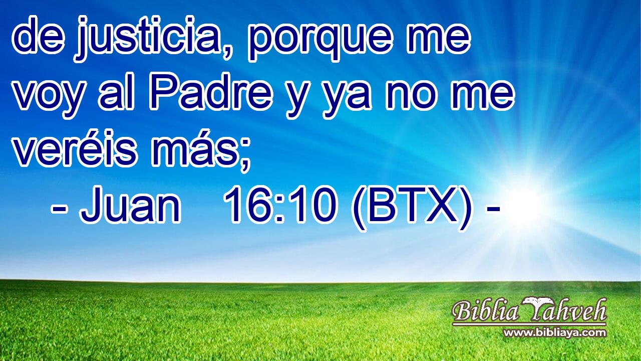 de justicia, porque me voy al Padre y ya no me veréis más;