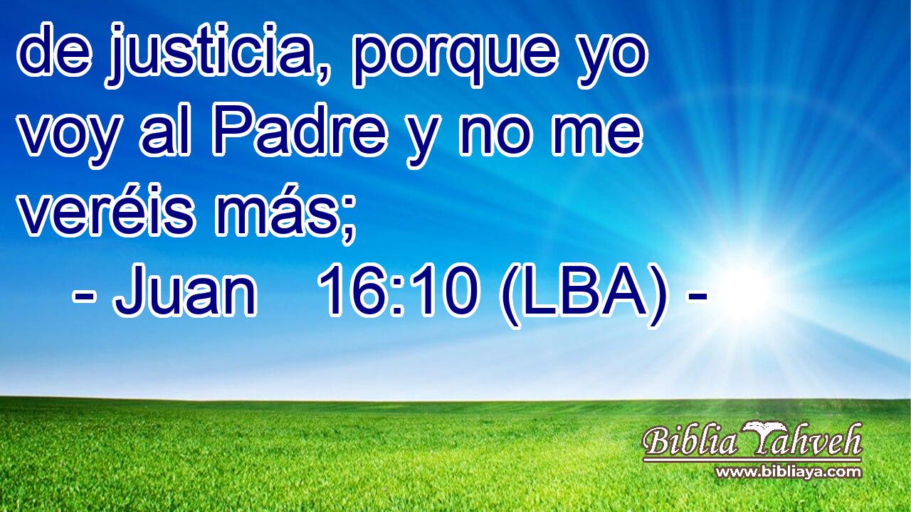 de justicia, porque yo voy al Padre y no me veréis más;