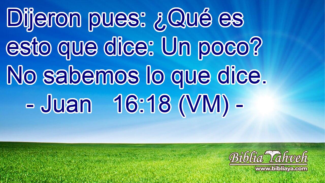  Dijeron pues: ¿Qué es esto que dice: Un poco? No sabemos lo que dice. 
