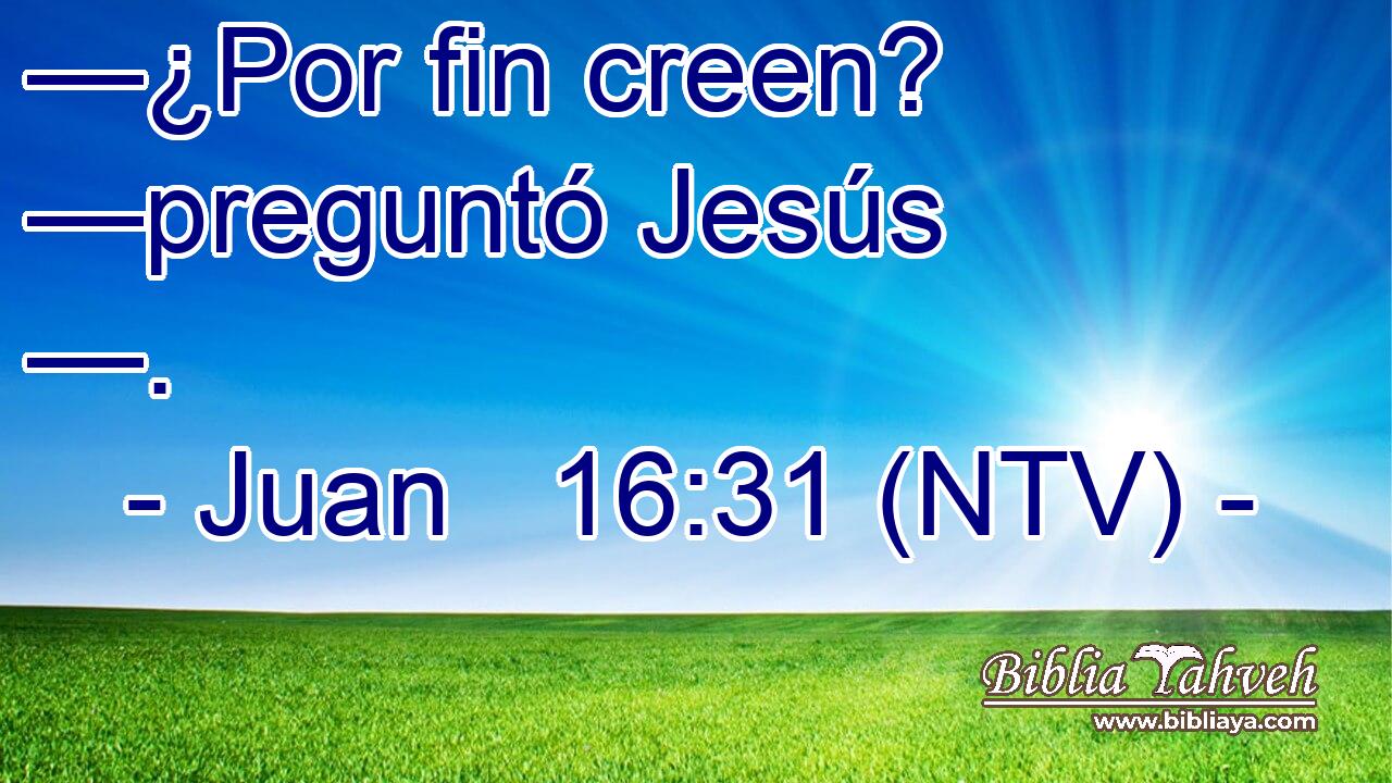 —¿Por fin creen? —preguntó Jesús —.