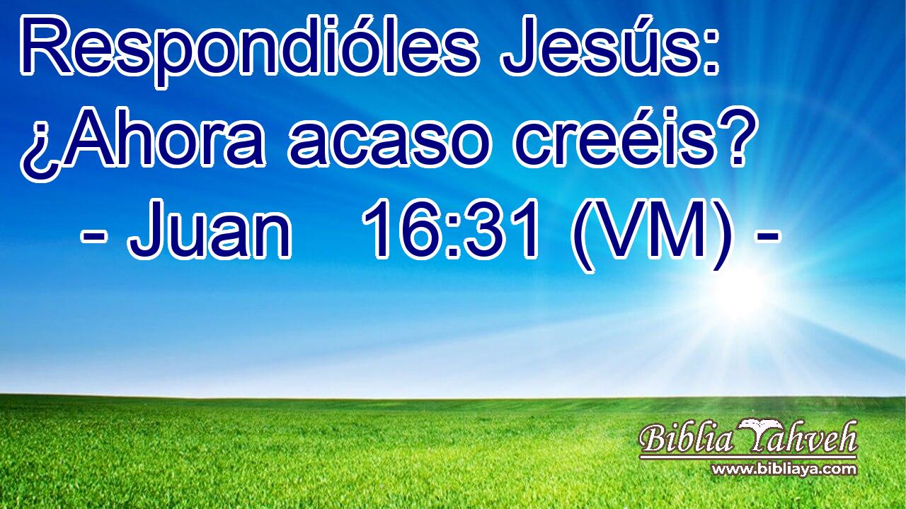  Respondióles Jesús: ¿Ahora acaso creéis? 