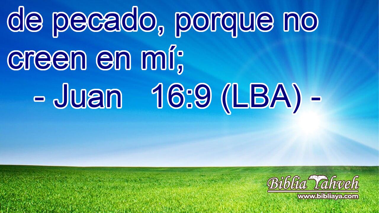 de pecado, porque no creen en mí;