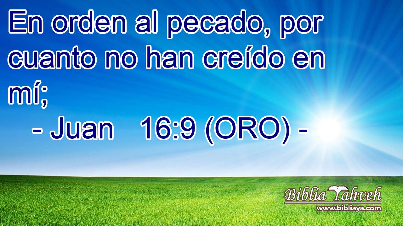  En orden al pecado, por cuanto no han creído en mí; 