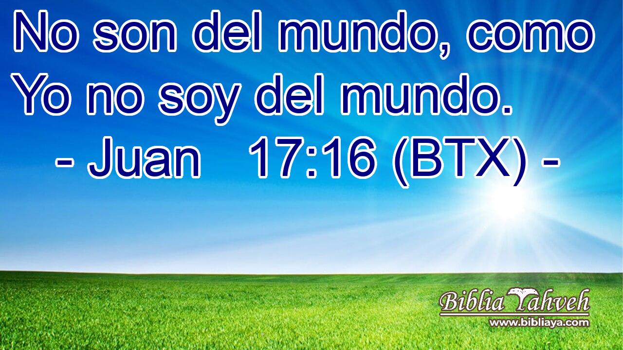 No son del mundo, como Yo no soy del mundo.