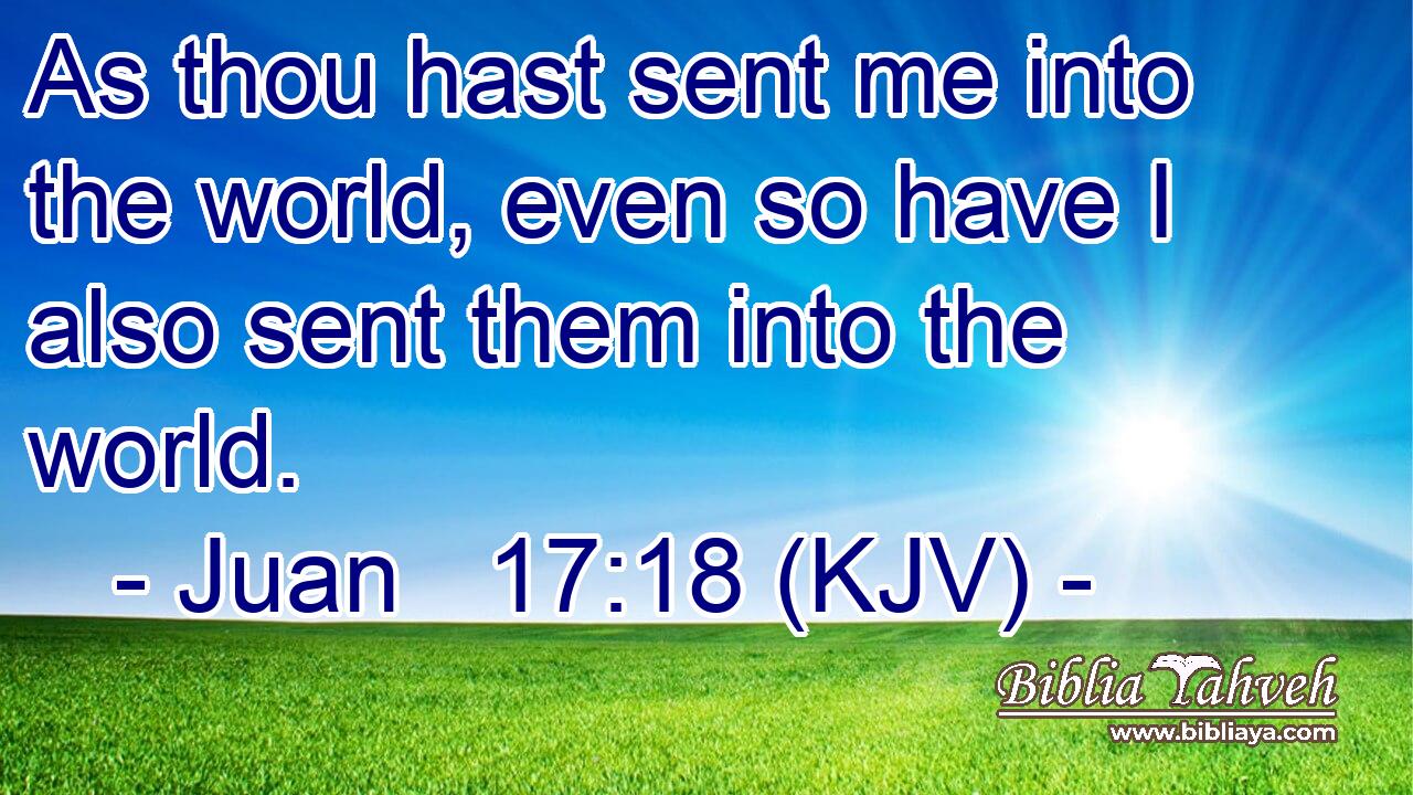 As thou hast sent me into the world, even so have I also sent them into the world.
