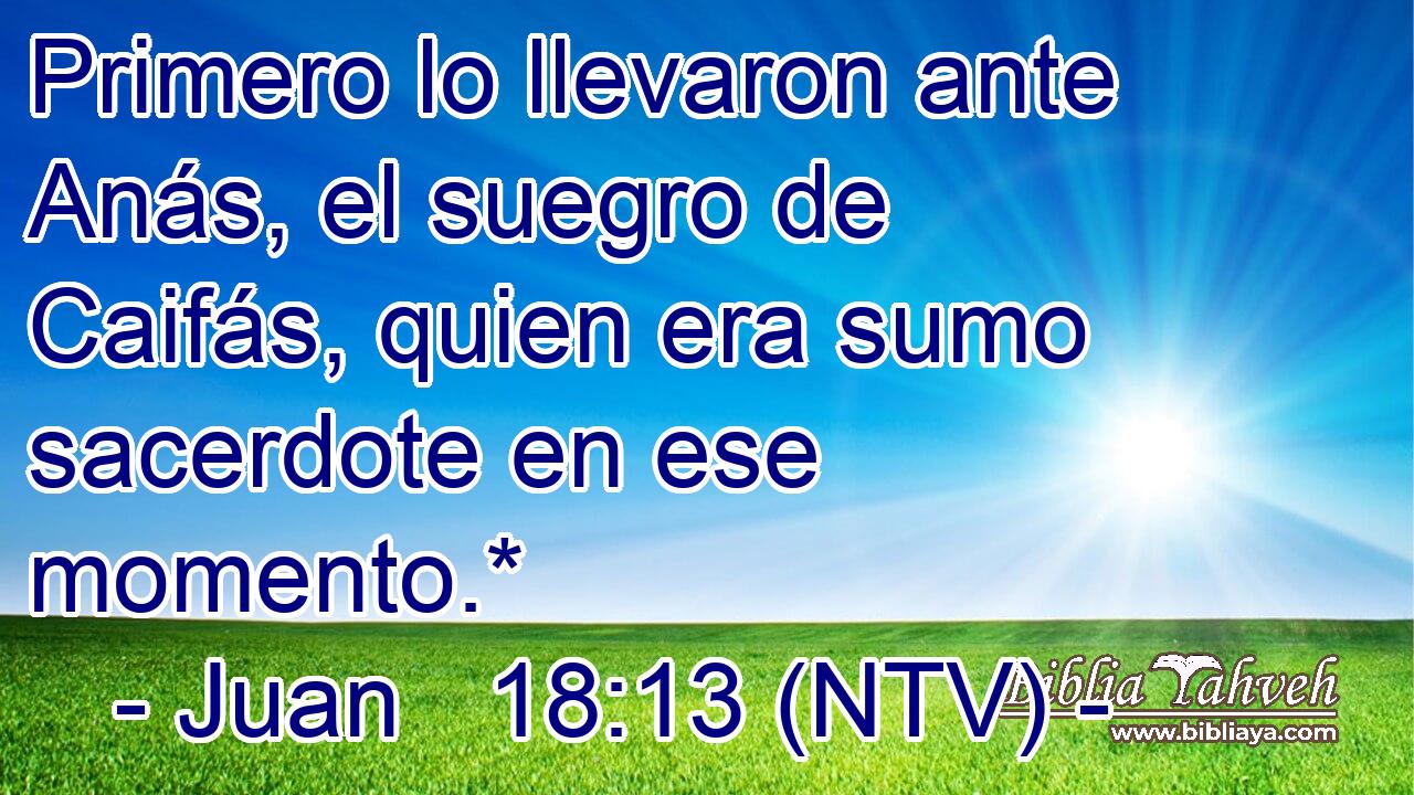 Primero lo llevaron ante Anás, el suegro de Caifás, quien era sumo sacerdote en ese momento.*