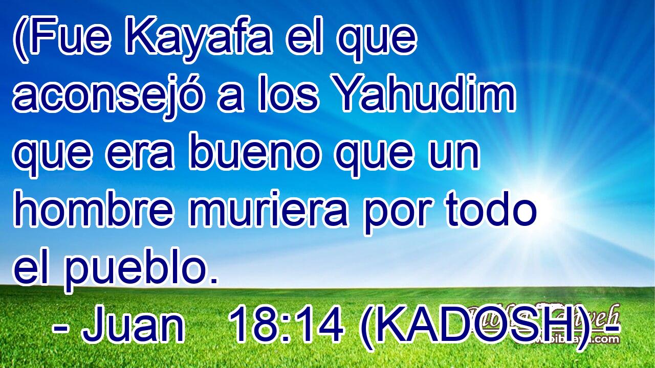  (Fue Kayafa el que aconsejó a los Yahudim que era bueno que un hombre muriera por todo el pueblo. 